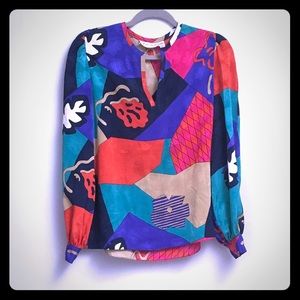 Multi Colored Silky Blouse